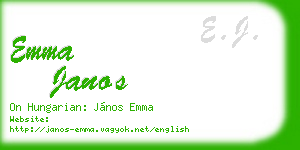 emma janos business card