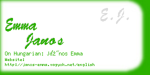 emma janos business card